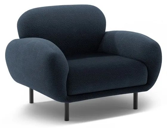 Sötétkék buklé fotel Poppy – Micadoni