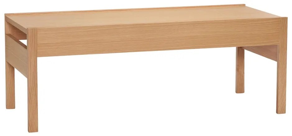 Natúr színű dohányzóasztal tölgyfa dekoros asztallappal 50x120 cm Forma – Hübsch