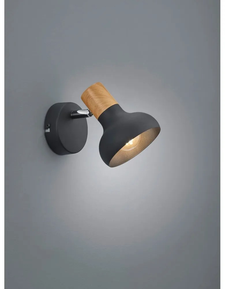 Matt fekete fali lámpa ø 10 cm Latika – Reality