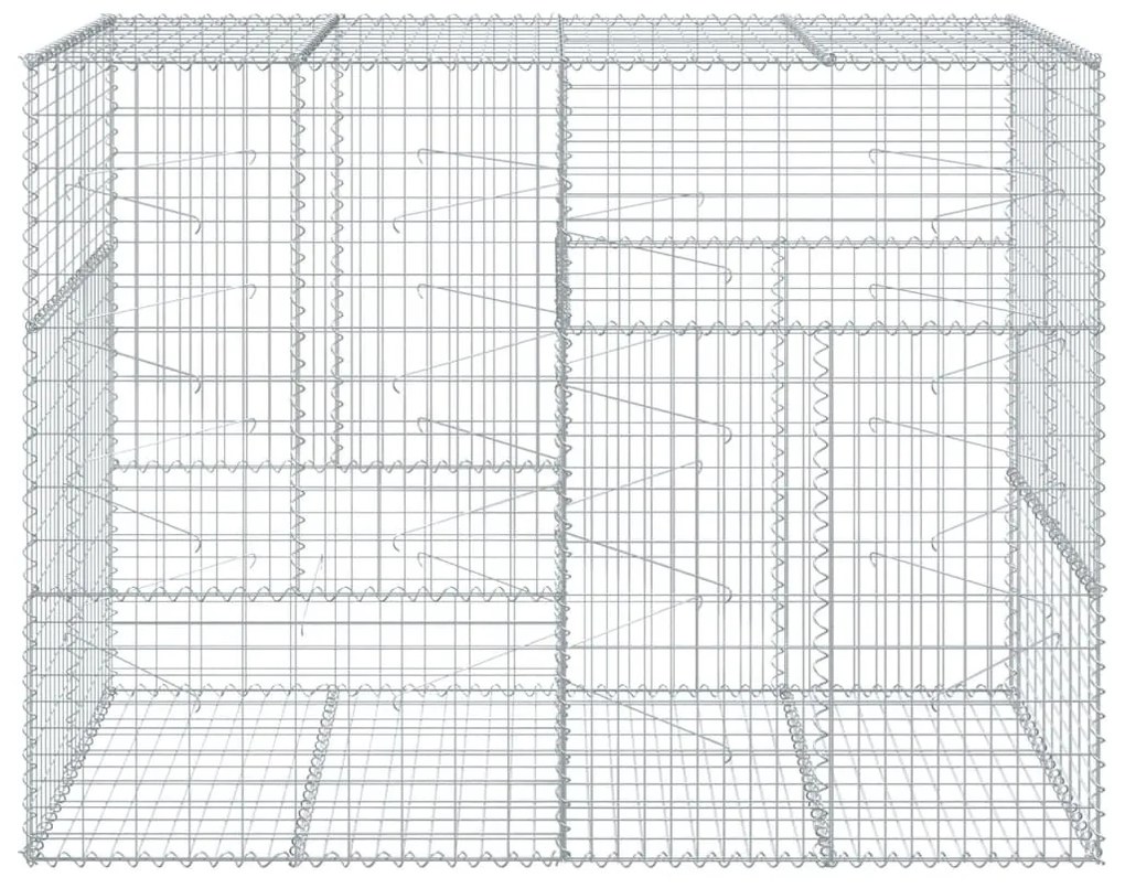 horganyzott vas gabion kosár fedéllel 200 x 100 x 150 cm