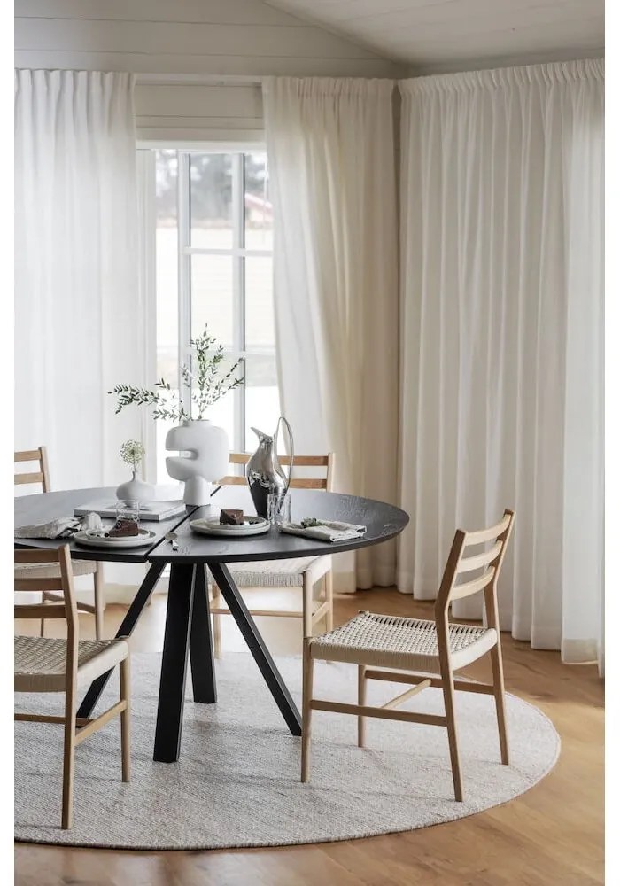 Kerek étkezőasztal tölgyfa asztallappal 150x150 cm Carradale - Rowico