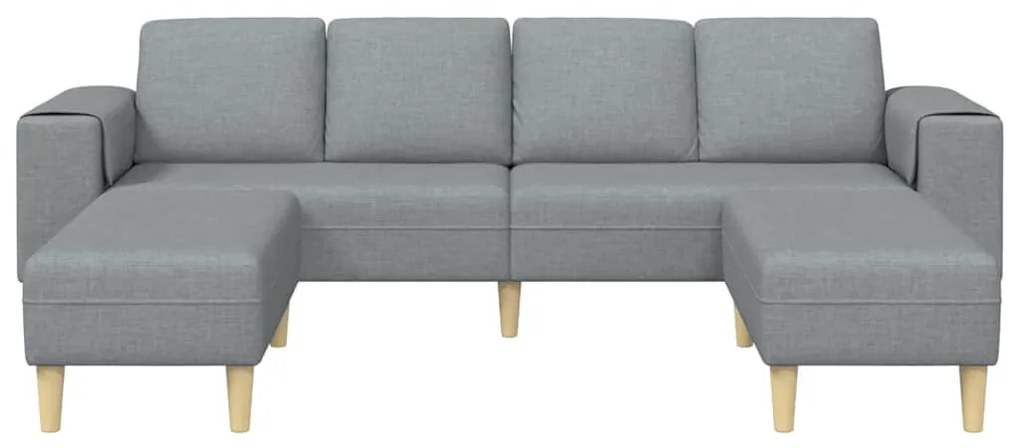 Kanapé Szett 3 pcs Világosszürke szövet