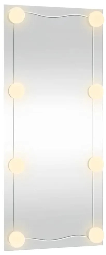 téglalap alakú üveg falitükör LED fényekkel 50 x 100 cm