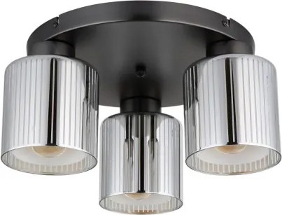Globo 16056-3D Mennyezeti lámpa, fém fekete-króm, krómozott üveg, fehér üveg, ø: 345mm, M: 175mm, 3x E27 60W 230V izzók nélkül