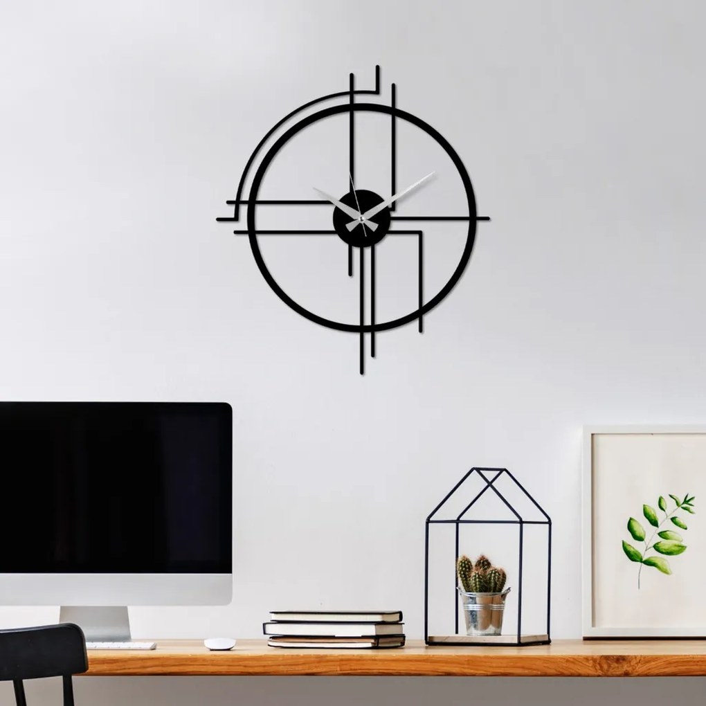 Minimal fém falióra, 49×43 cm