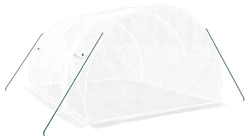 fehér acélvázas melegház 12 m² 4 x 3 x 2 m