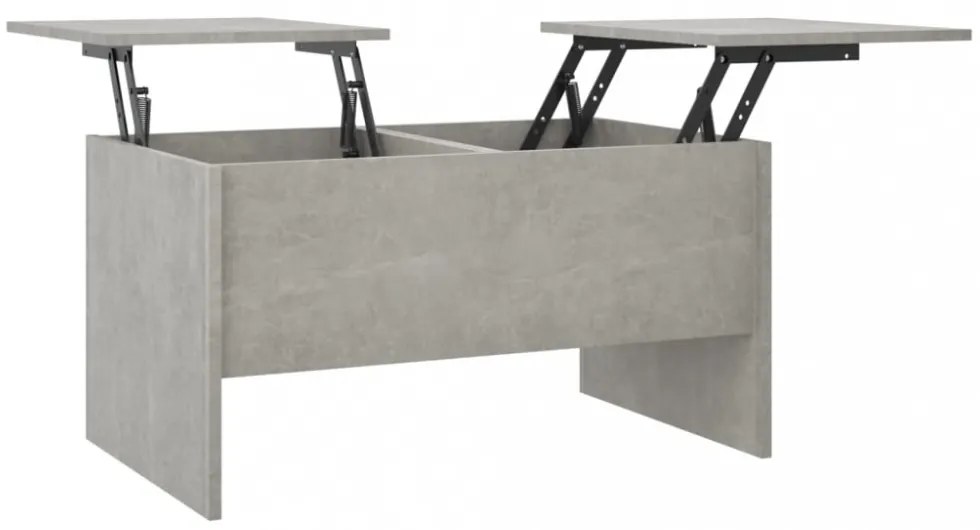 betonszürke szerelt fa dohányzóasztal 80 x 50 x 42,5 cm