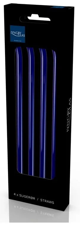 Üveg szívószál készlet tisztítókefével, 4 db-os – Lyngby Glas