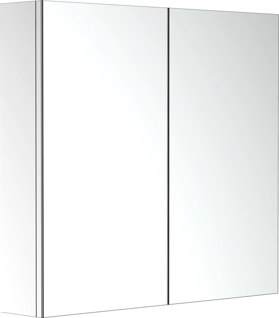 HOMCOM Rozsdamentes Acél Tükrös Szekrény Tárolópolccal Fürdőszoba WC-hez dim. 60L x 12W x 55H cm | Aosom