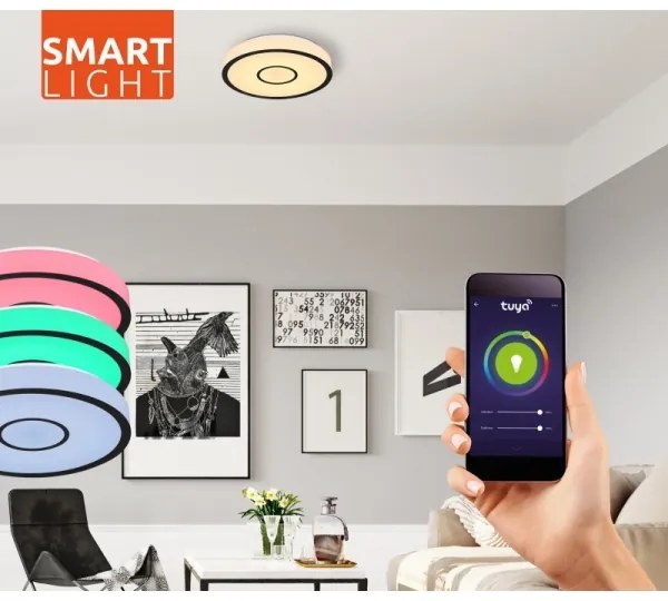 Globo LED RGB fürdőszobai dimmelhető lámpa LED/30W/230V IP44 Wi-Fi Tuya + távirá