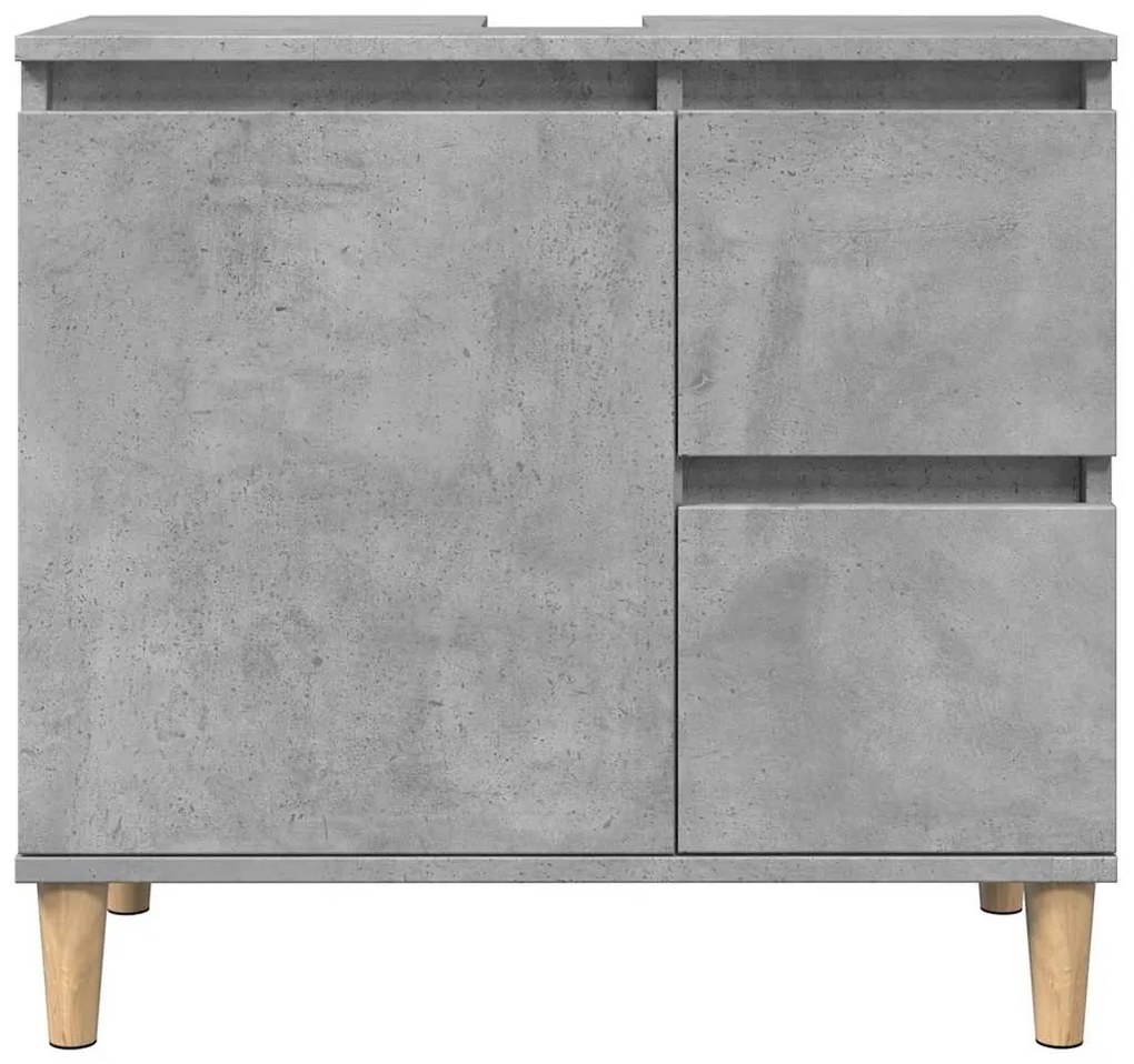 betonszürke szerelt fa mosdószekrény 65 x 33 x 60 cm