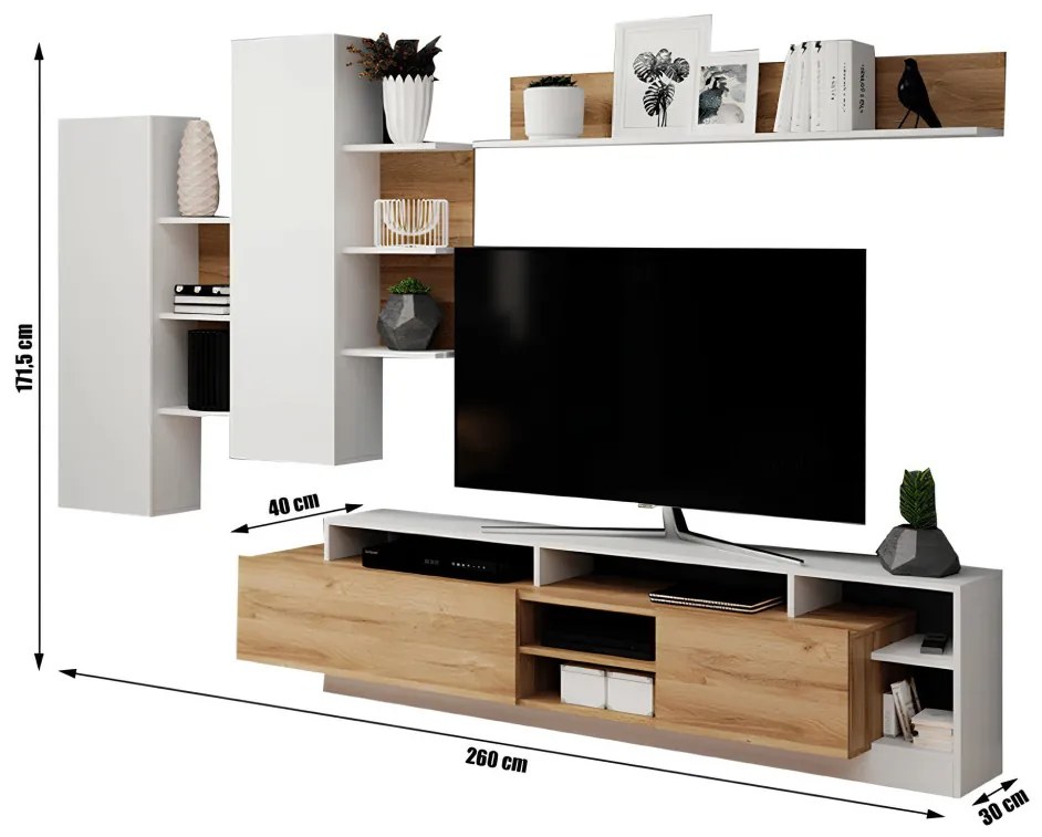 Nappali sor, tölgy grandson/fehér, ALICANTE