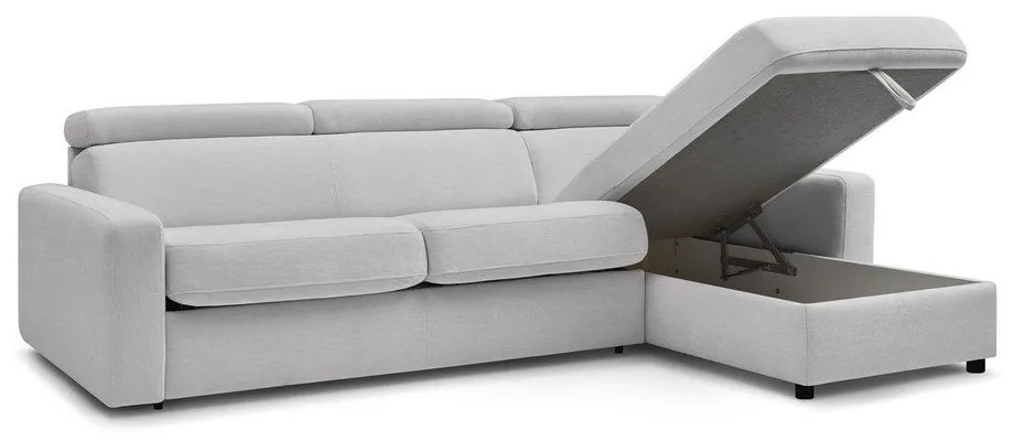 Világosszürke kinyitható sarokkanapé (variálható) Monaco – Bobochic Paris