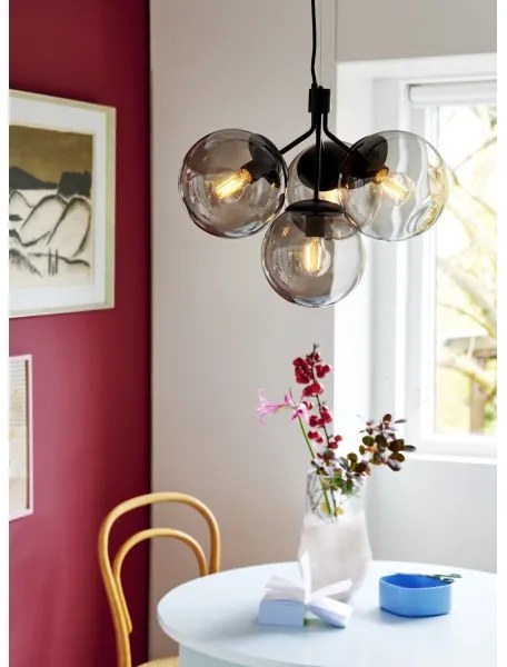 Nordlux - Csillár zsinóron IVONA 4xE27/28W/230V fekete