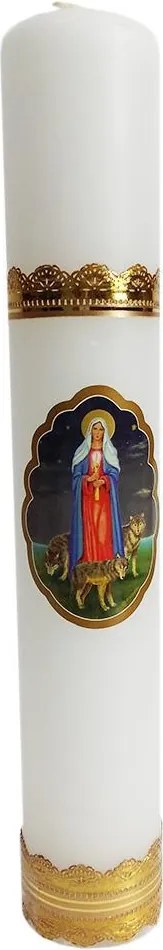 Gyertyatartó fehér 28x4.5cm 62384