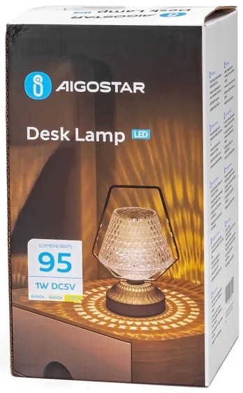Aigostar- LED Dimmelhető újratölthető lámpa LED/1W/5V 2700/4000/6500K 1800mAh 20 cm
