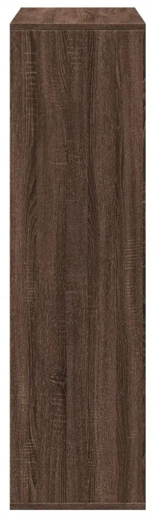 barna tölgy szerelt fa elválasztó könyvespolc 69,5x29x103,5 cm