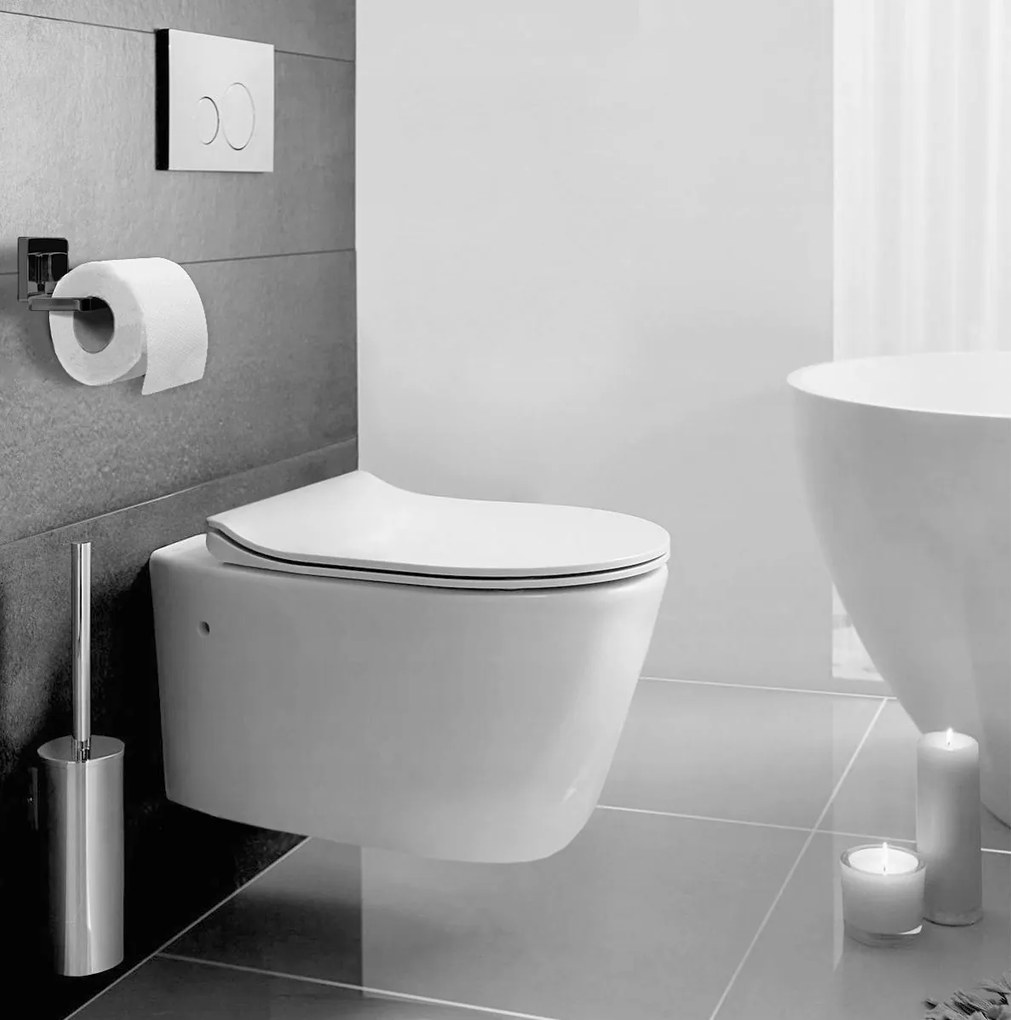 Falra szerelhető wc papír tartó Black 381698
