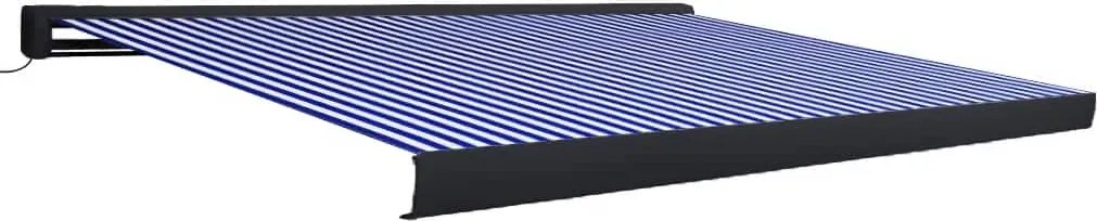 vidaXL kék és fehér motorizált kazettás napellenző 350 x 250 cm