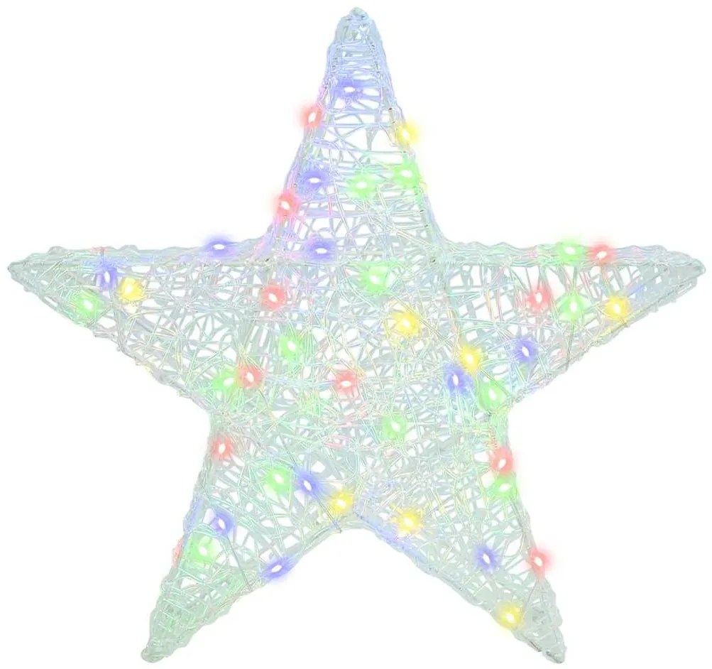 3D Csillag 50 LED-del Sokszínű 55 x 53.5 x 10 cm Akril