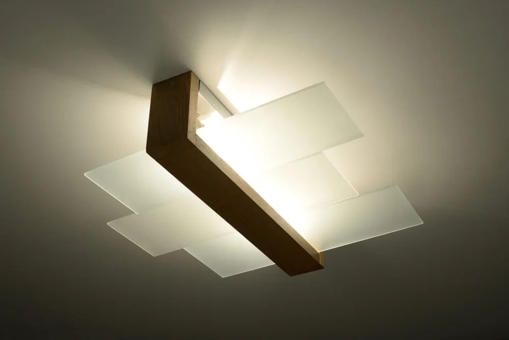SOLLUX SL-0076 FENIKS Modern LED Mennyezeti Lámpa Világos Fa E27 IP20