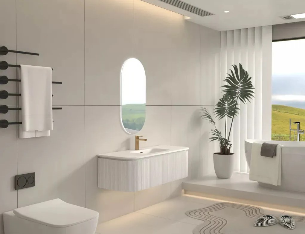 AREZZO design SIERRA 120 cm-es Fürdőszoba alsószekrény 1 fiók, 2 ajtó, matt fehér