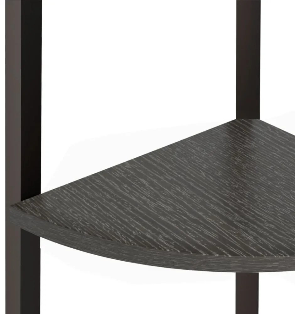 3 szintes fekete sarokpolc 45,5 x 31,5 x 120 cm