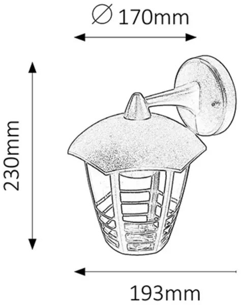 Rabalux 8617 - Kültéri fali lámpa MARSEILLE 1xE27/60W/230V