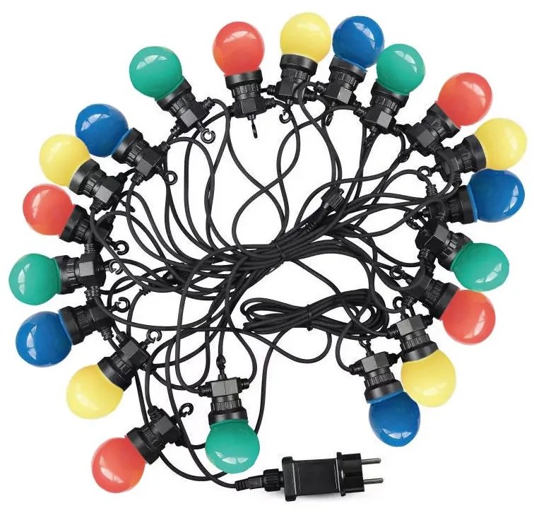 V-Tac LED Kültéri lánc STRING RGB 10m 20xLED/0,5W/230V IP44 VT0412