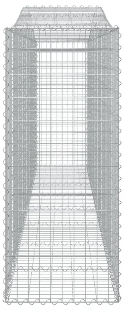 vidaXL 3 db íves horganyzott vas gabion kosár 400x50x120/140 cm