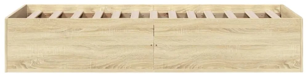 sonoma tölgy színű szerelt fa ágykeret matrac nélkül 75x190 cm