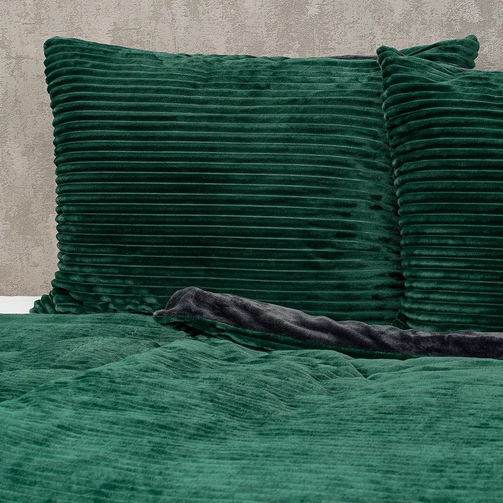 4Home Stripe mikroflanel ágyneműhuzat zöld, 140 x 200 cm, 70 x 90 cm