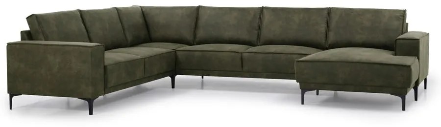 Zöld bőrutánzat sarokkanapé (jobb oldali) Copenhagen – Scandic