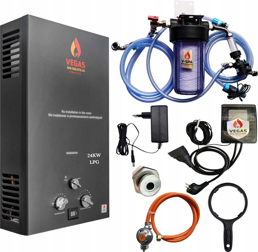 Gázkazán Propán-bután Kültéri FÜRDŐDéZSÁHOZ, Csatlakoztatható