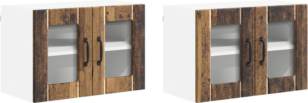 vidaXL Konyhaszekrény 2 pcs Öreg fa 60 x 31 x 40 cm Faanyag