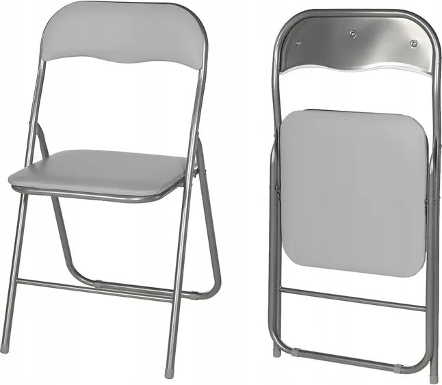 Összecsukható Szék Összecsukható Kerti Vendéglátó Irodai Szürke szett x4
