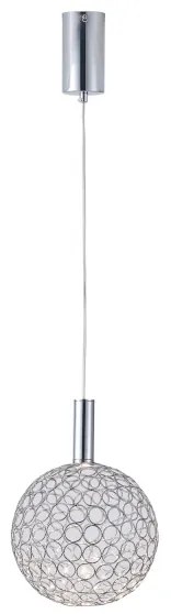 LED Csillár zsinóron PERFORATO LED/6,3W/230V 3000K fényezett króm átm. 20 cm