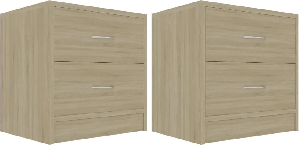 vidaXL 2 db sonoma tölgy színű szerelt fa éjjeliszekrény 40x30x40 cm