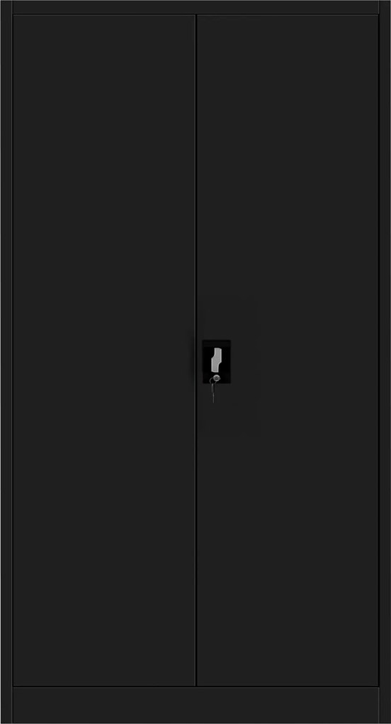 Fém iratszekrény belső rejtett rekesszel, fekete, 900x1850x450 mm: TOMASZ
