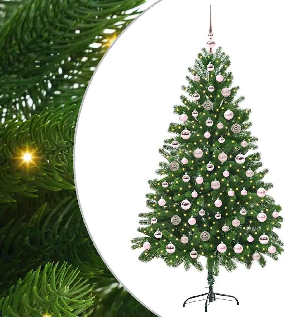 vidaXL Karácsonyfa 300 LED-del állvánnyal Zöld 180 cm PE