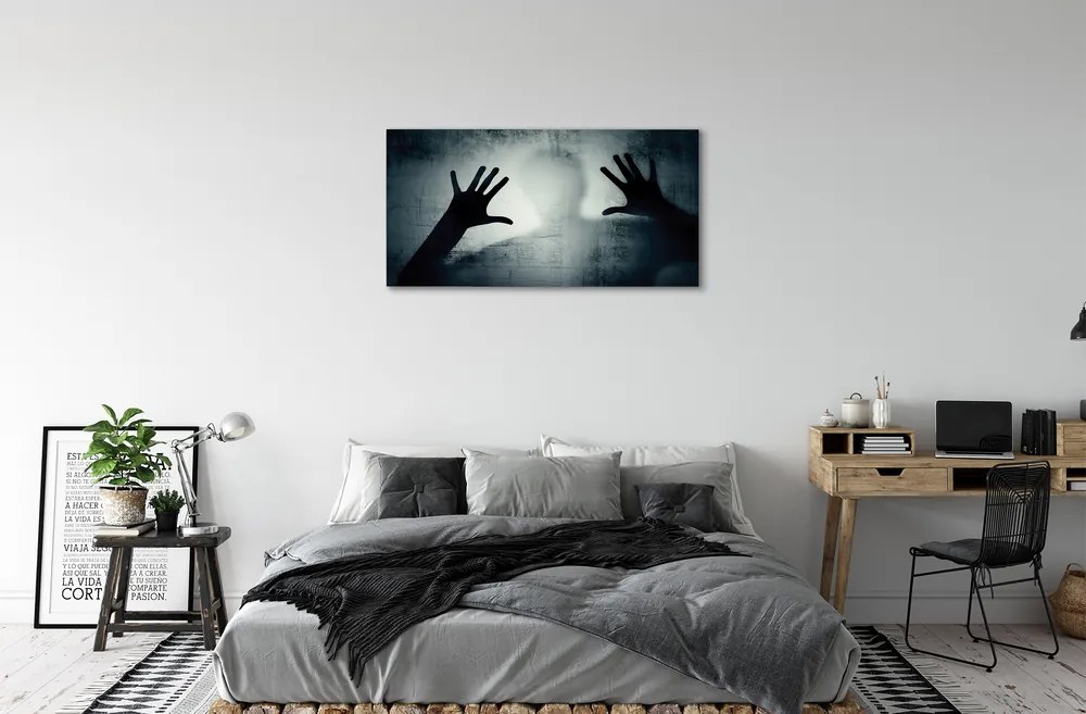 Canvas képek Árnyék kezek és a fej formáját 125x50 cm