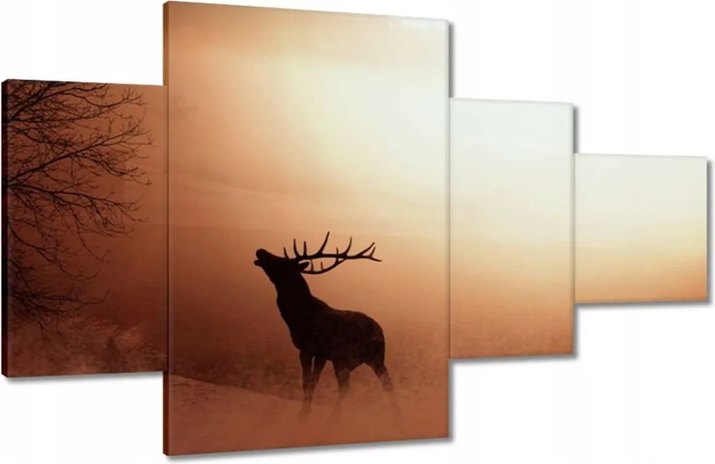 Vászonkép 130x80 Szarvas az erdő szélén