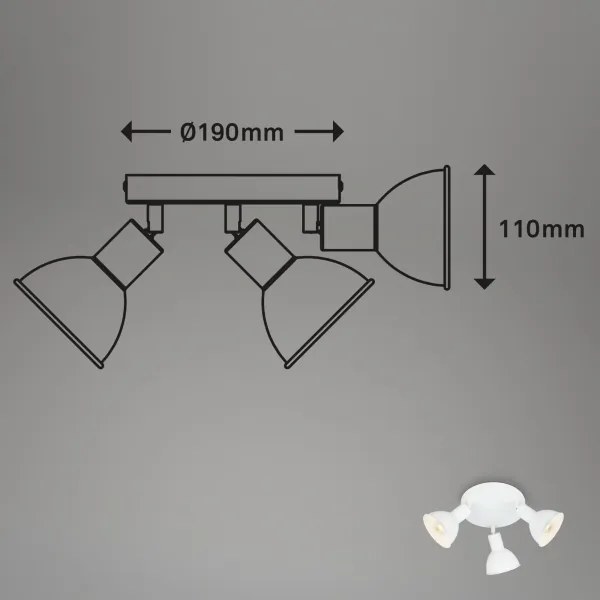 Briloner 2674-036 - Spotlámpa RETRO 3xE14/25W/230V fehér