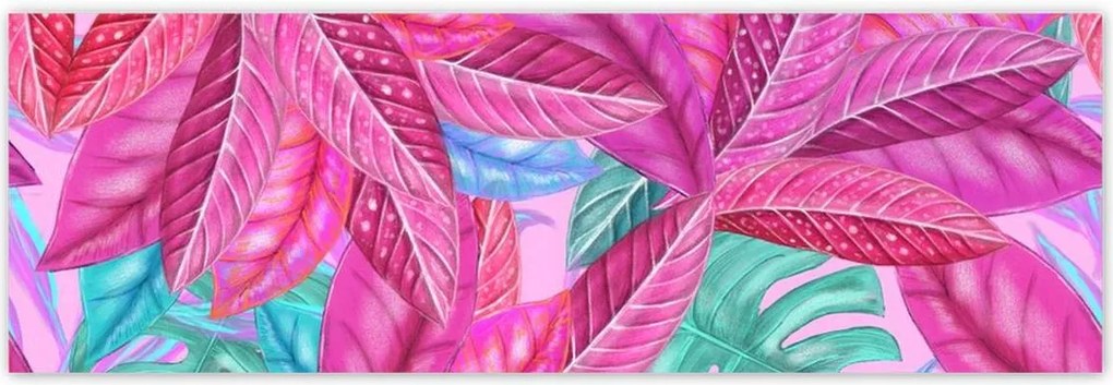 Poszterek 200x66 Rózsaszín fújás Levelek