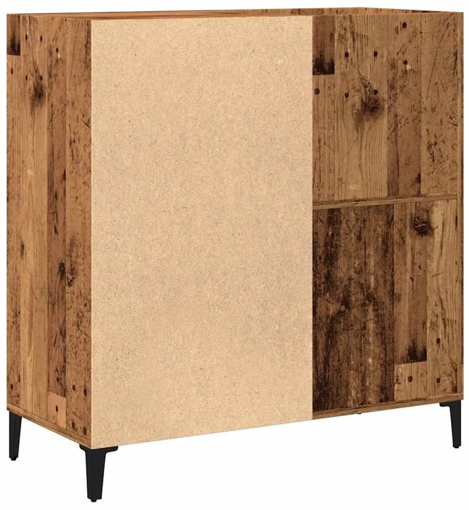 antik fa színű szerelt fa hanglemezszekrény 84,5 x 38 x 89 cm