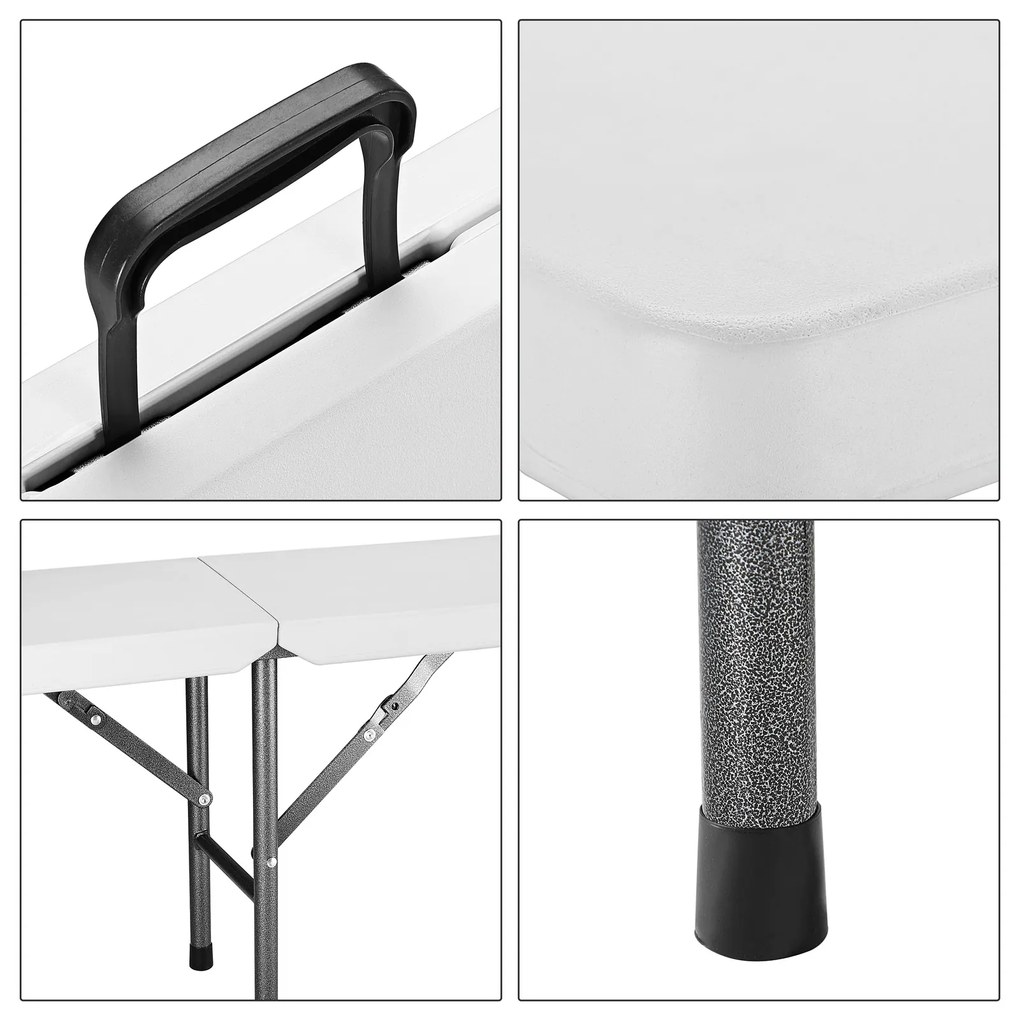 Casaria® 2 darabos összecsukható pad szett 180 cm - fehér