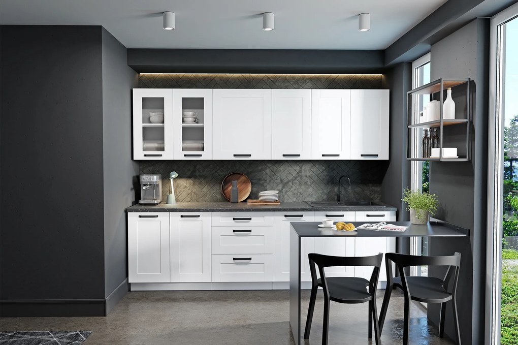 Alsó nyitott szekrény, fehér, LULA 15D OTW BB