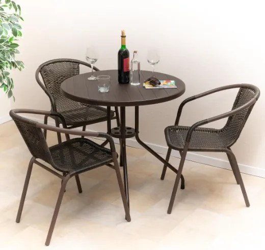 Kerek bistro asztal Ø 80 cm barna