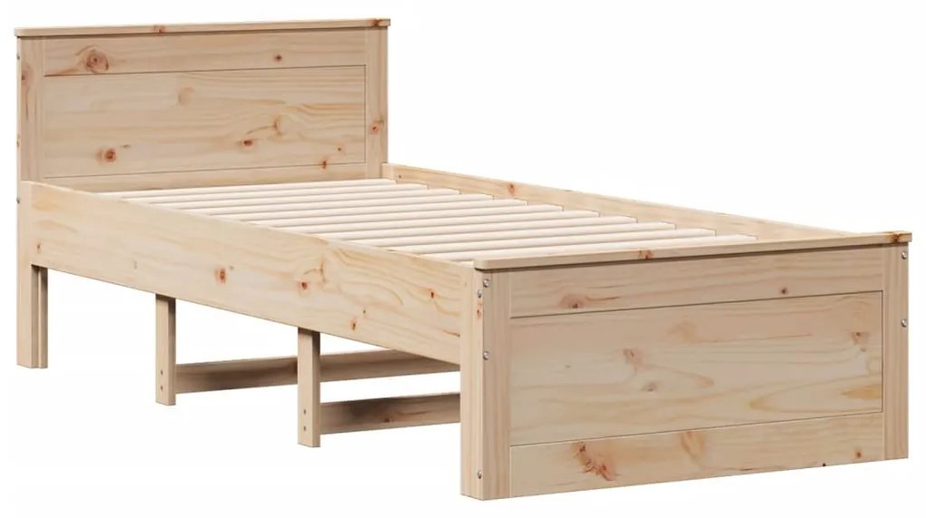 tömör fenyőfa ágy matrac nélkül fejtámlával 90 x 200 cm