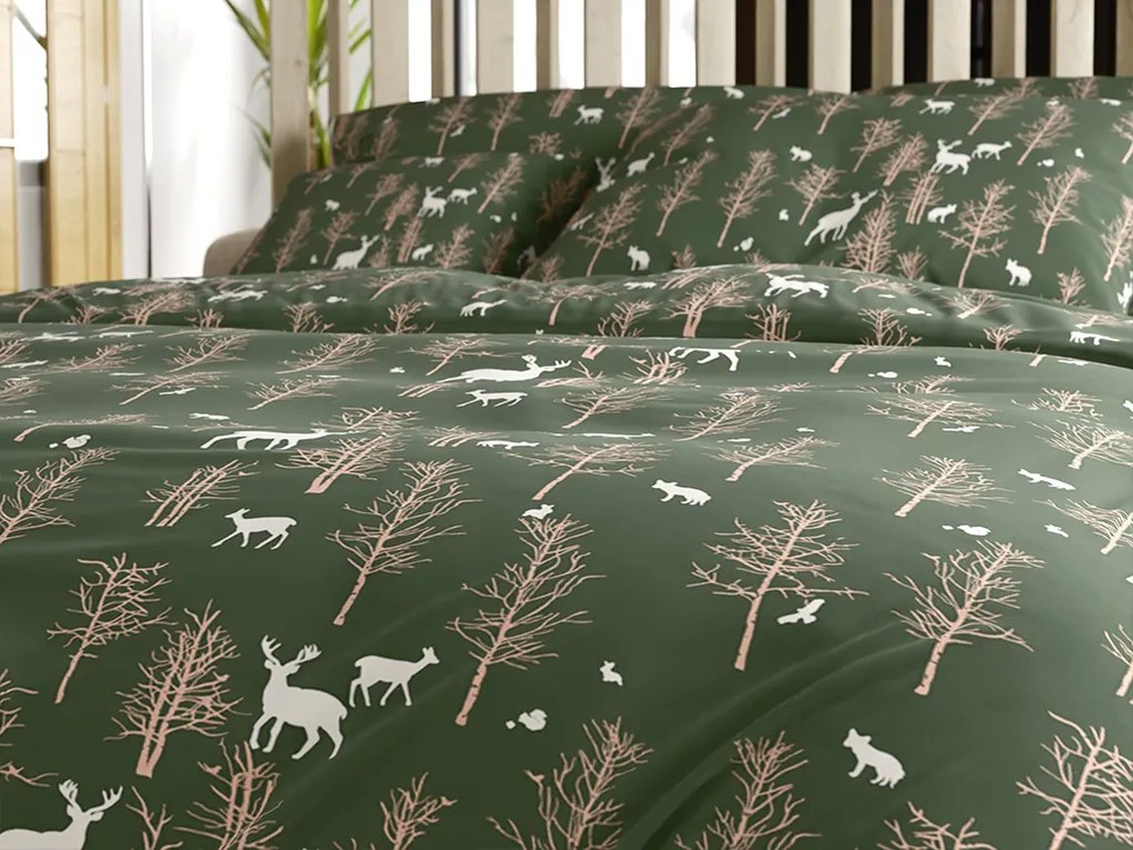 Mikroszálas ágyneműhuzat OAK DEER sötétzöld Ágyneműhuzat mérete: 70 x 90 cm | 140 x 220 cm
